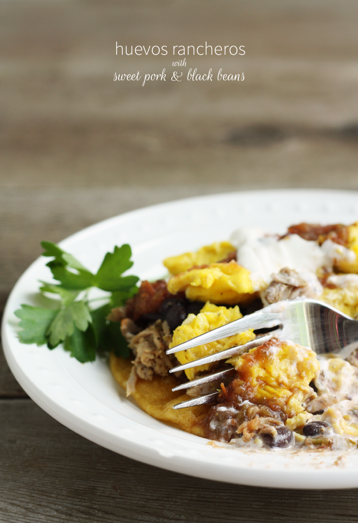 Huevos Rancheros with Sweet Pork & Black Beans Lulu the Baker