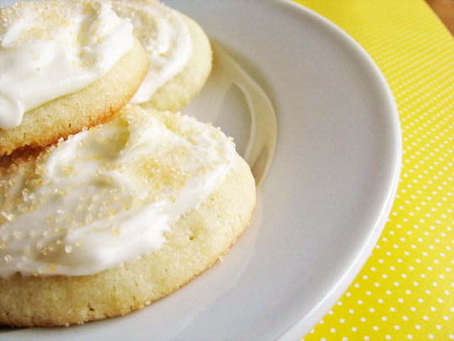 Scrumptious lemon sugar cookies with a tangy, lemony cream cheese frosting! A family favorite.