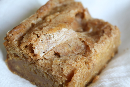 Buttery blondie bars with a cinnamon sugar swirl