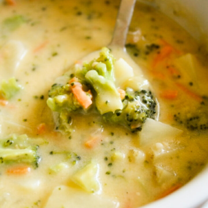 One of my family's favorite dinners is this cheesy vegetable chowder packed with flavor!