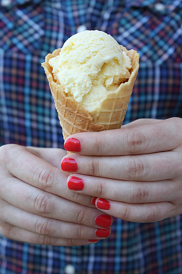 Homemade lemon ice cream