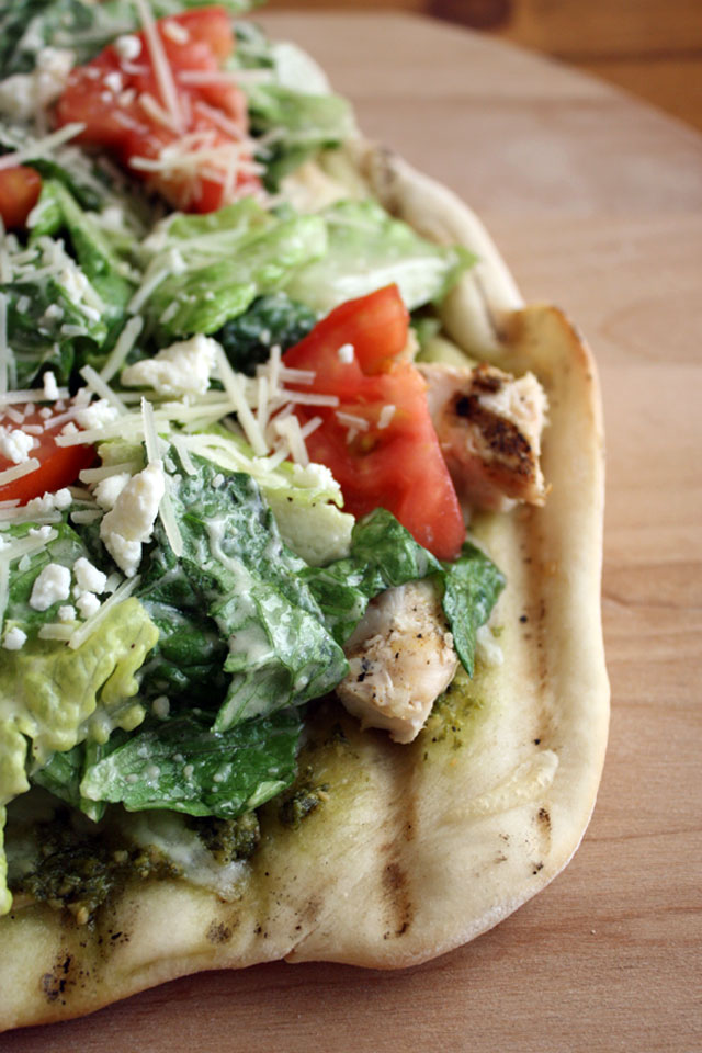 Chicken Caesar Salad Pizza - Lulu the Baker