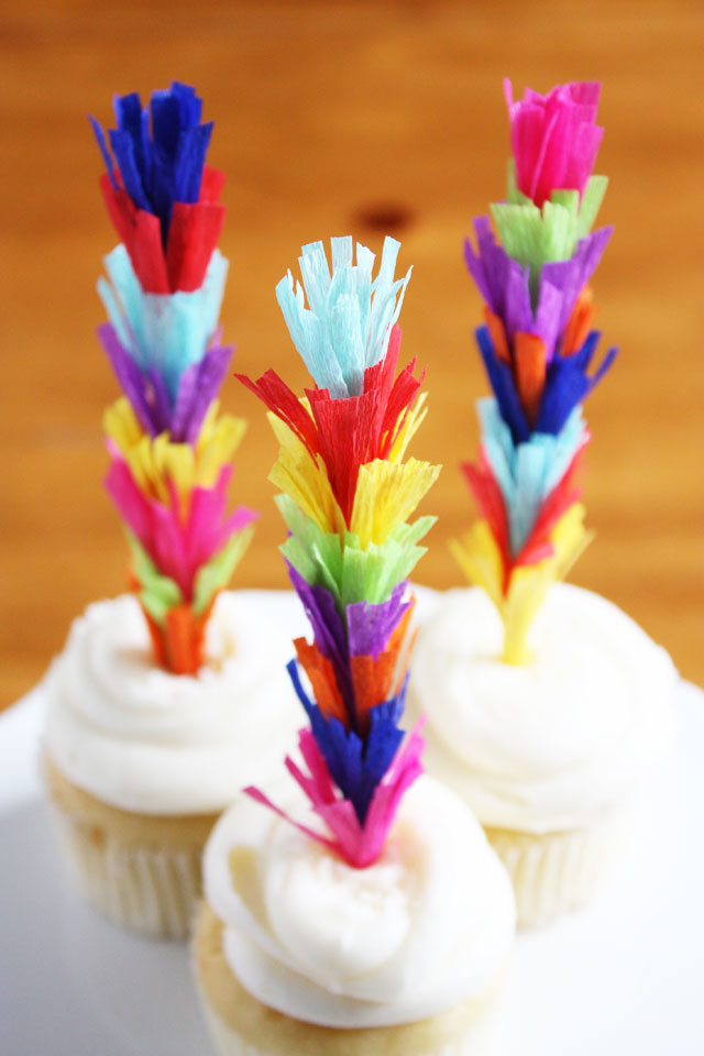 Make these cute fringed cupcake toppers for your next fiesta!