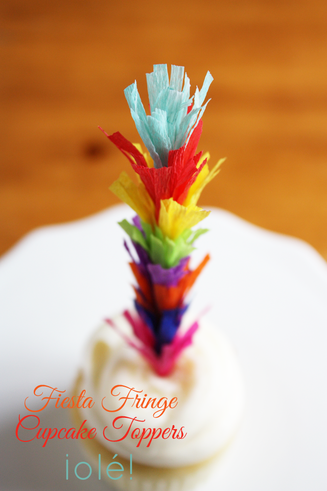 Make these cute fringed cupcake toppers for your next fiesta!