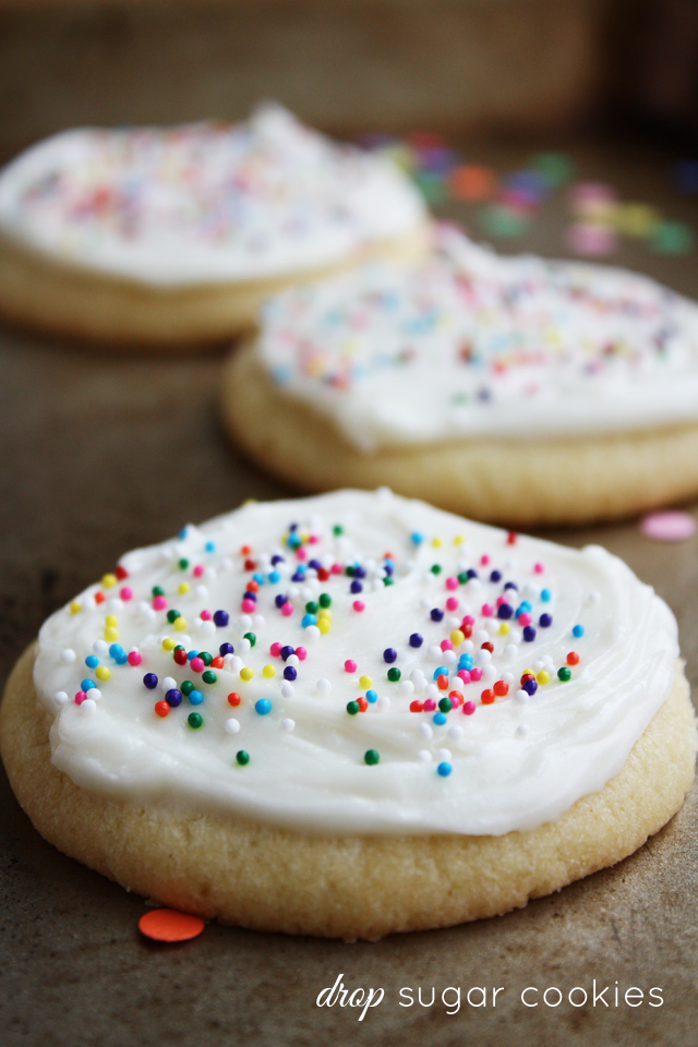 These easy drop sugar cookies can be mixed, scooped, and baked---no chilling, rolling, or cutting required!