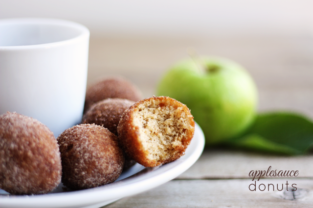 These delicious homemade applesauce donuts are the perfect fall treat!