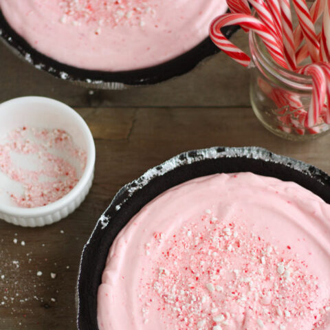 This frozen peppermint cheesecake is so easy to make, and it tastes amazing. A go-to dessert for the busy holiday season!