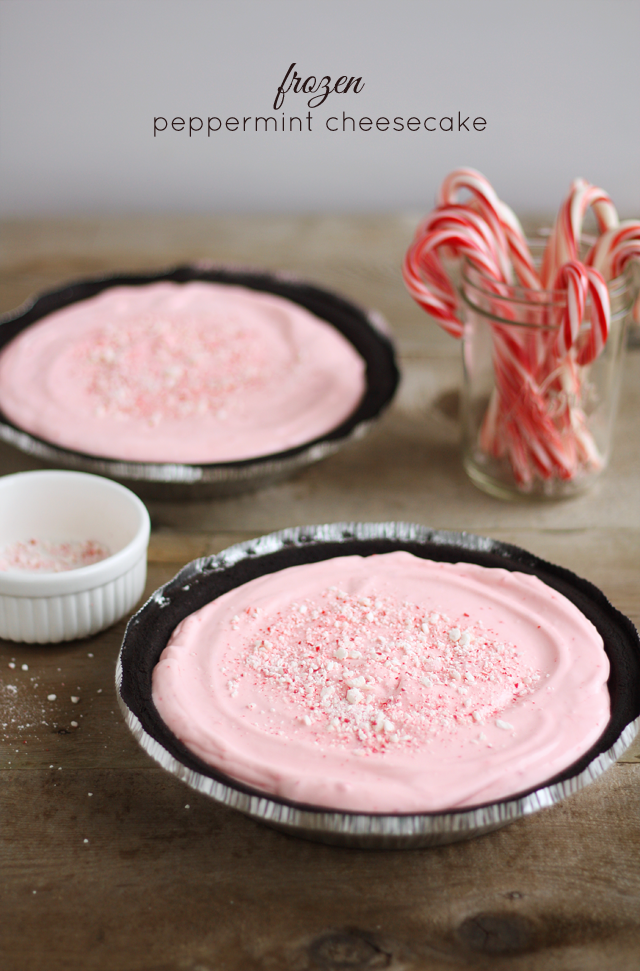 This frozen peppermint cheesecake is so easy to make, and it tastes amazing. A go-to dessert for the busy holiday season!