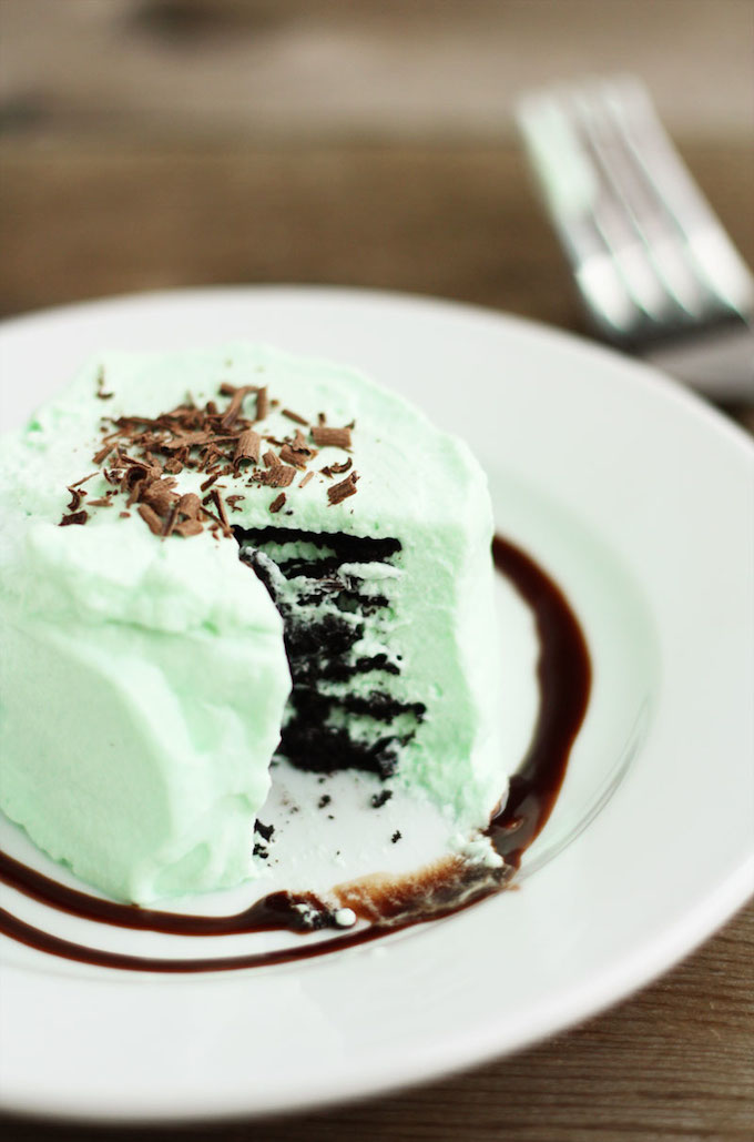 mini grasshopper icebox cakes st patrick's day desserts