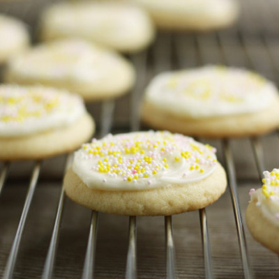 Scrumptious lemon sugar cookies with a tangy, lemony cream cheese frosting! A family favorite.