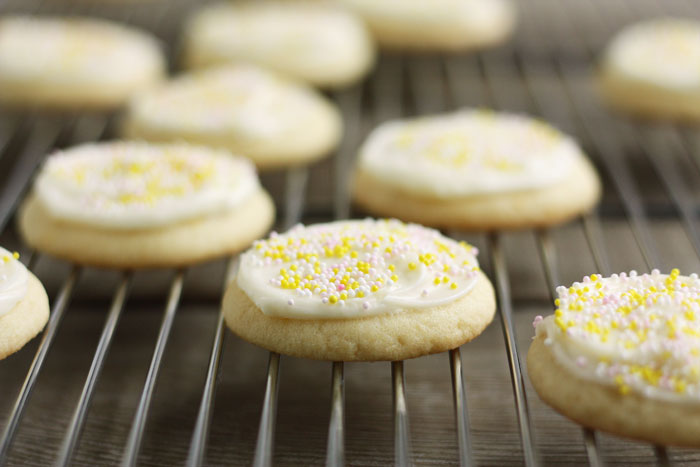 Scrumptious lemon sugar cookies with a tangy, lemony cream cheese frosting! A family favorite.