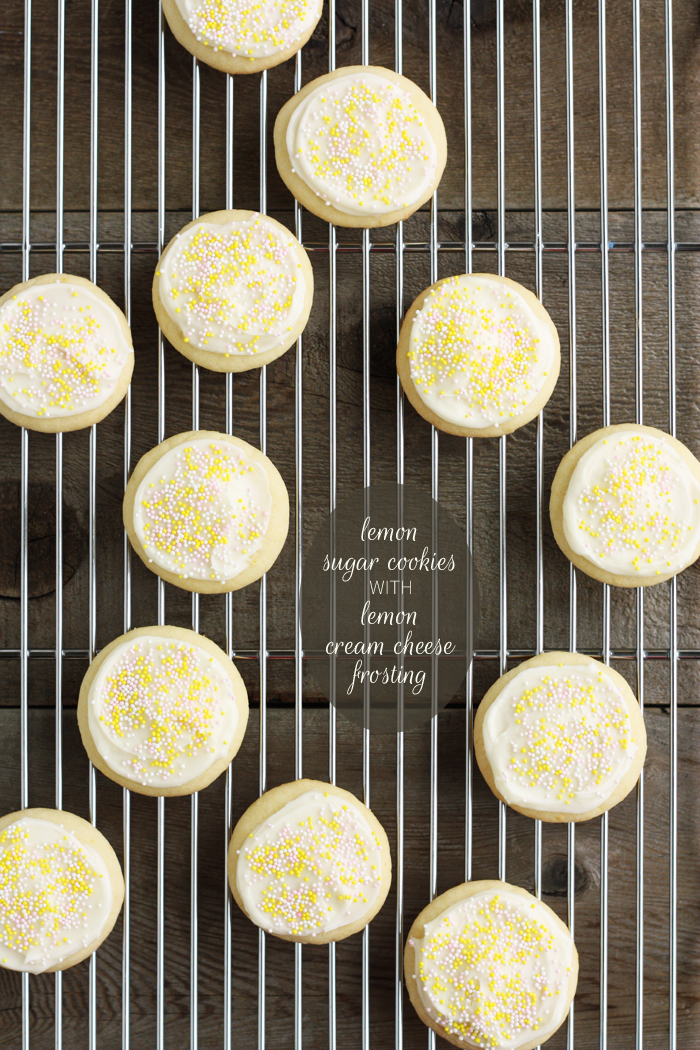 Scrumptious lemon sugar cookies with a tangy, lemony cream cheese frosting! A family favorite.