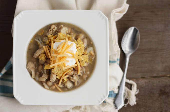 white bean chicken chili winter soup slow cooker