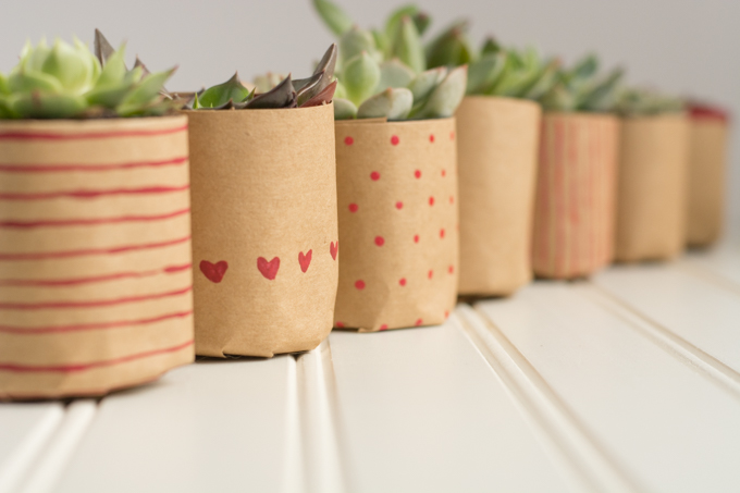 paper bag plant pot DIY