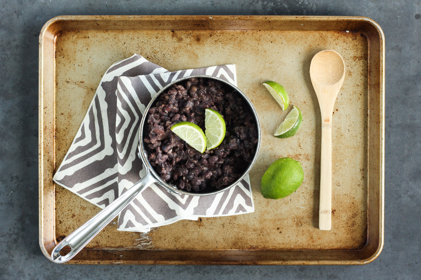 Easy seasoned black beans are the perfect side dish for all of your favorite mexican foods.