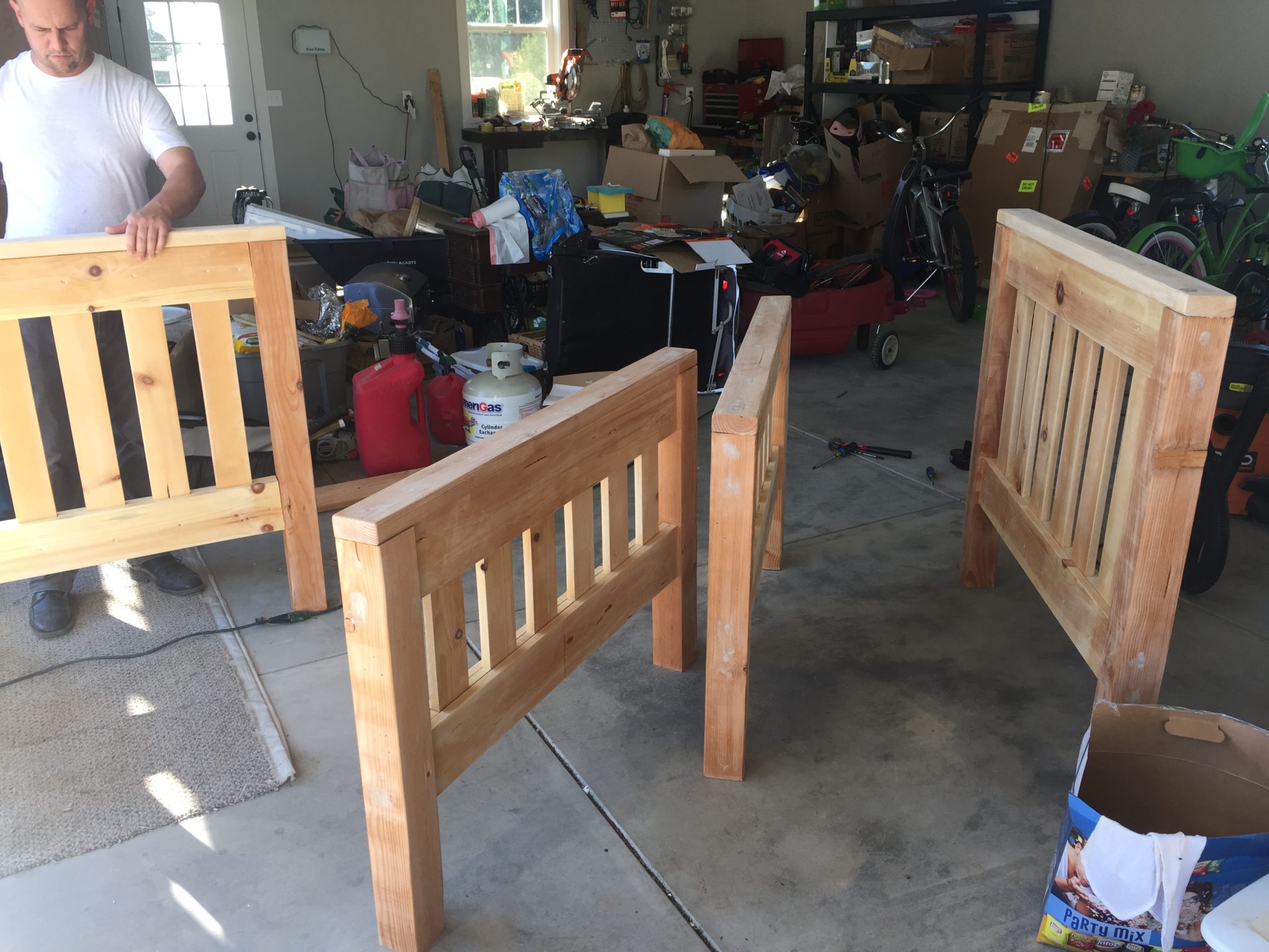 DIY rustic twin beds