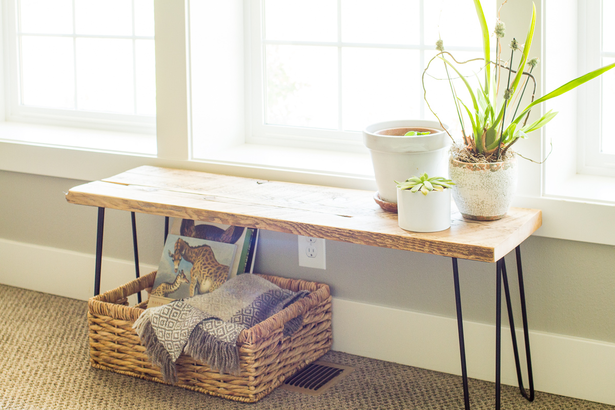 DIY hair pin leg bench