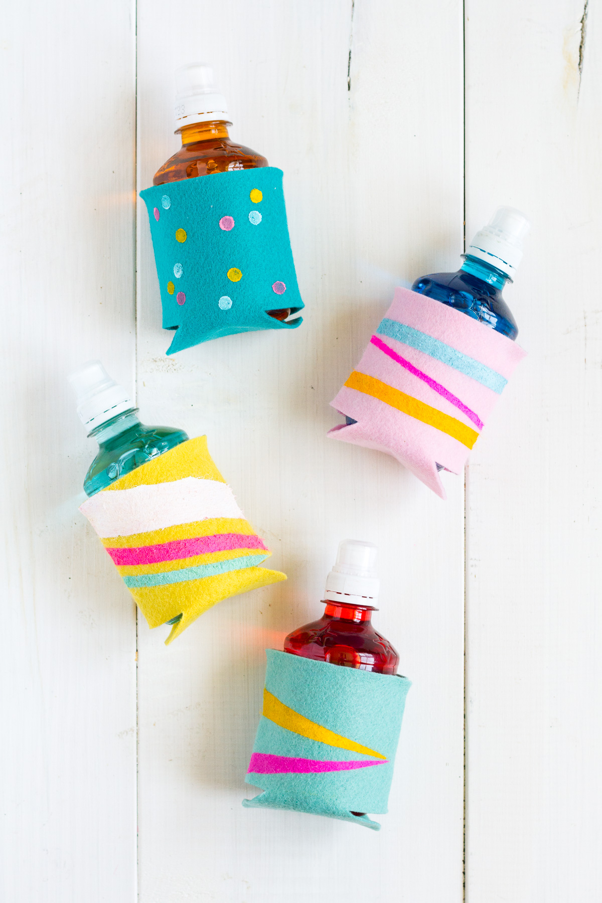 Make these cute and cozy DIY drink holders!