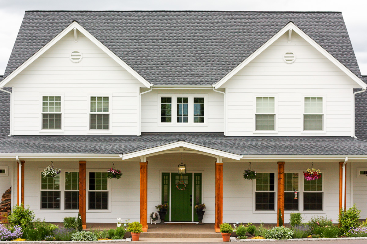 We turned the plain white front porch pillars into cedar pillars, and our porch has never looked better.