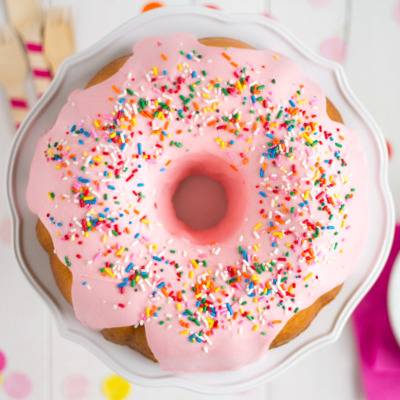 Celebrate national donut day with this homemade pink donut bundt cake!