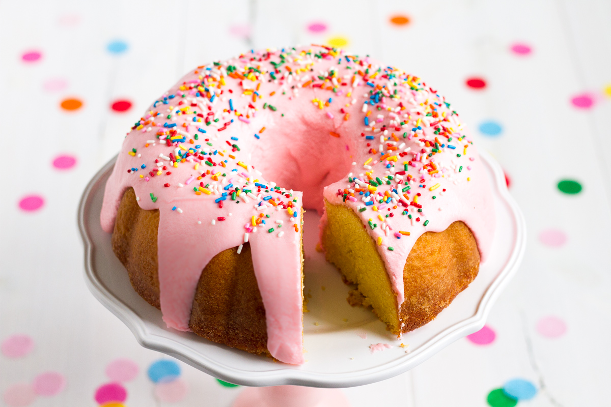 Celebrate National Donut Day with this pink donut bundt cake!
