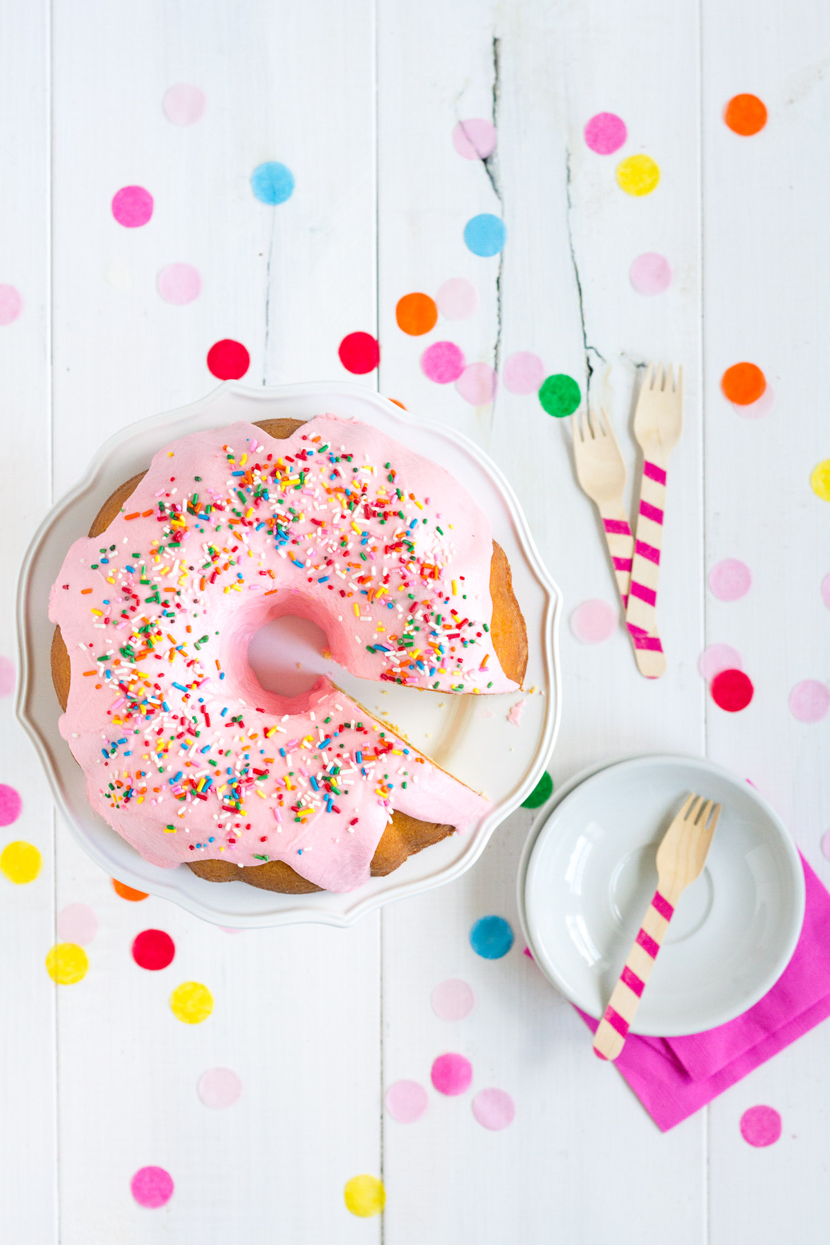 Celebrate National Donut Day with this pink donut bundt cake!