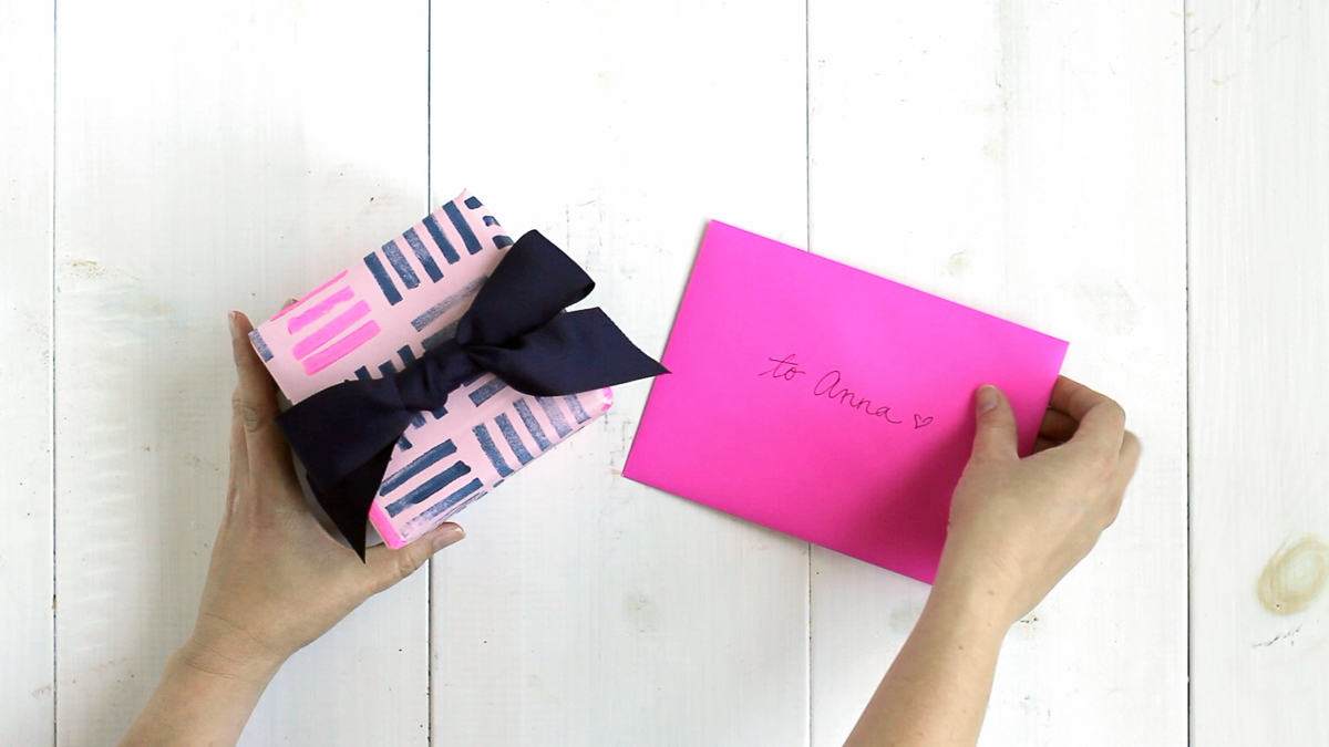 Make your own block-printed wrapping paper!