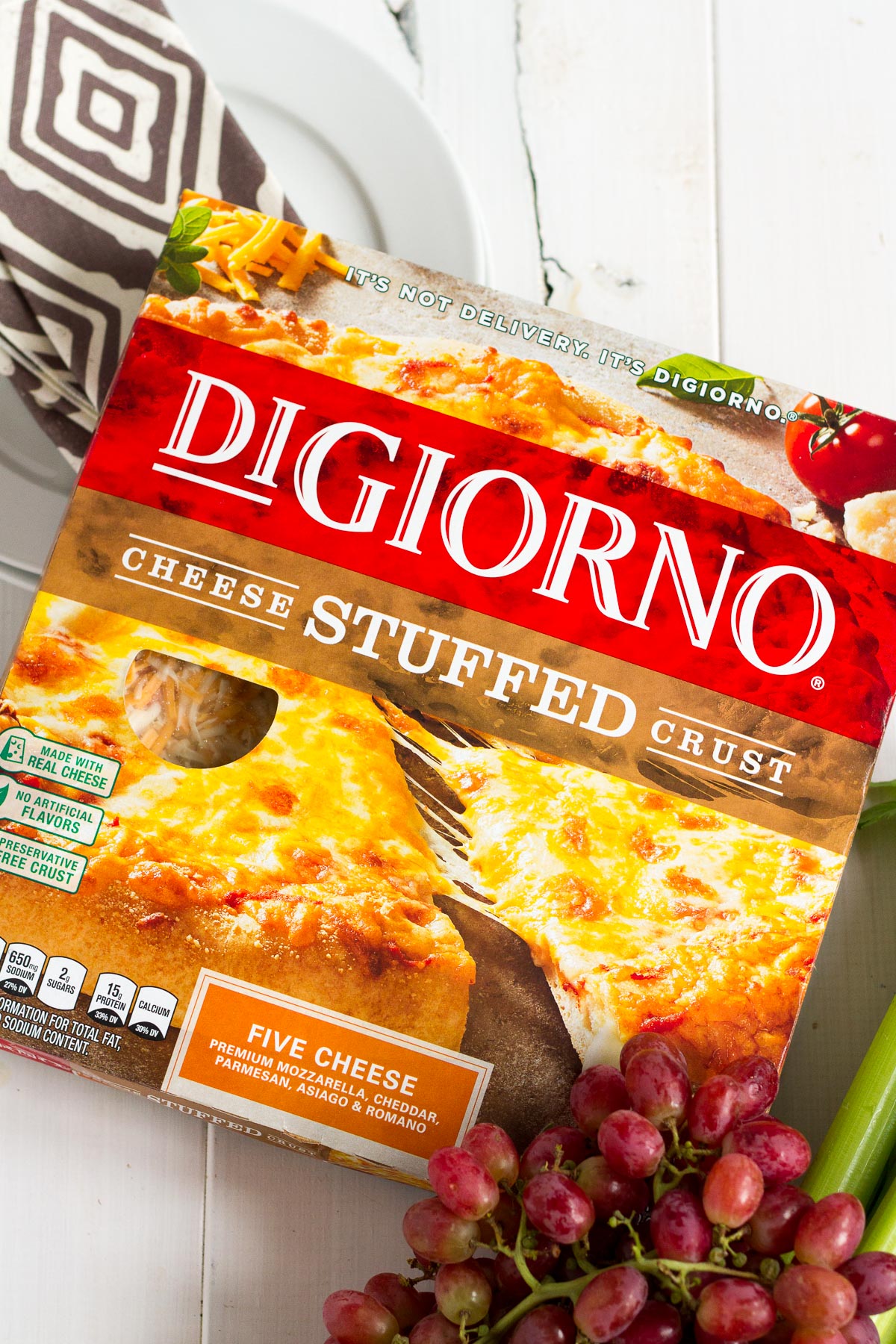 When we have a really busy weeknight come up, or we need a quick and easy dinner that the babysitter can fix for the kids, DiGiorno Cheese Stuffed Crust Five Cheese Pizza is our go-to! Everyone loves it, and the crust is preservative free. Paired with a side salad or cut up fruits and veggies, it makes a wholesome and deliciously easy dinner.