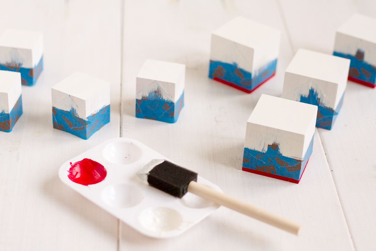 These cute and easy DIY Norwegian Christmas House blocks are inspired by the red and white houses tucked into the hillsides of fjord country.