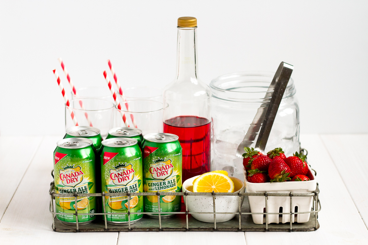 Don't have the room for a big bar cart? Put together a cute, easy, inexpensive DIY drink station for your next party!