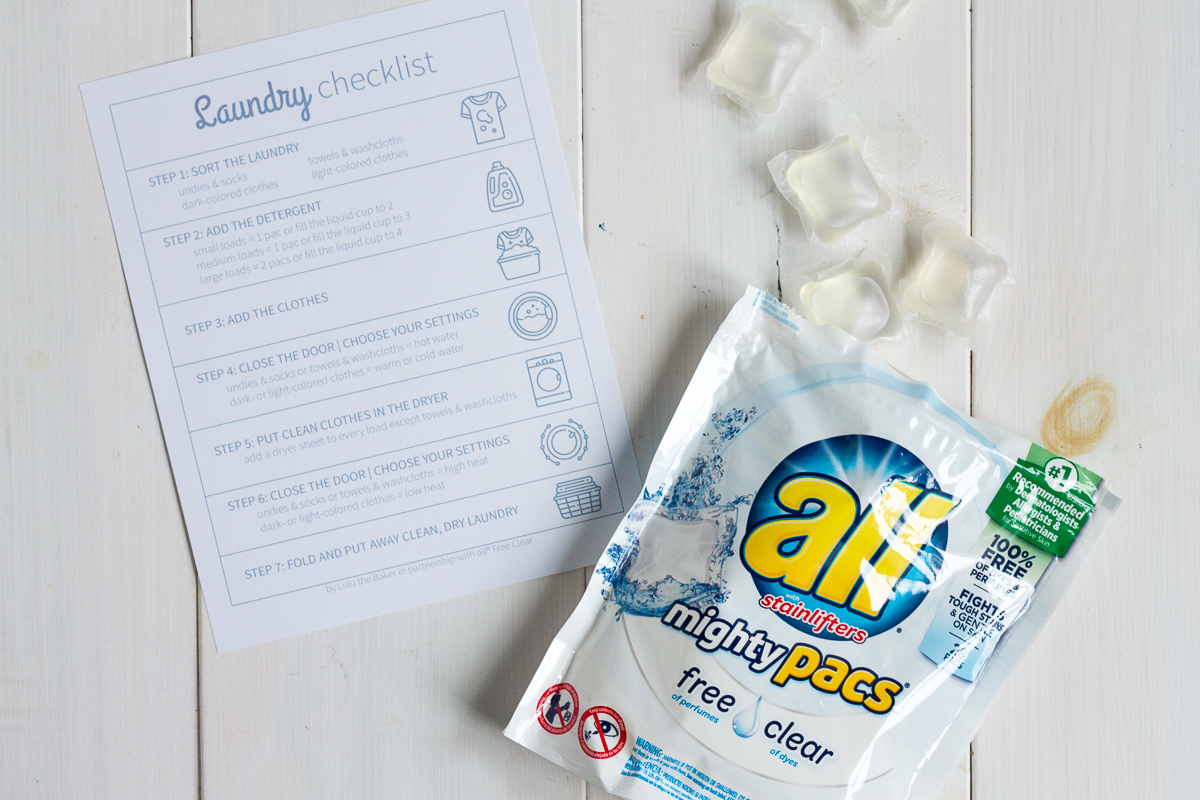 This free printable laundry checklist will help your kids learn how to help with the laundry.