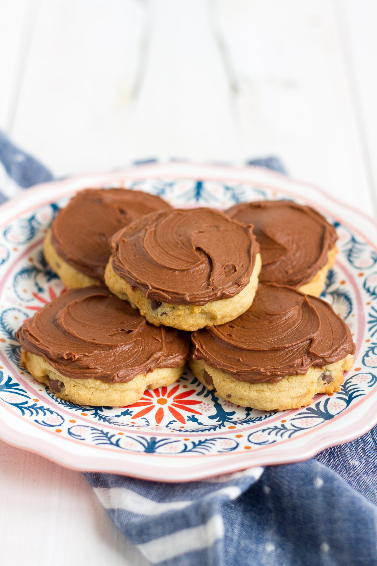 Chocolate chip cookies with chocolate frosting!