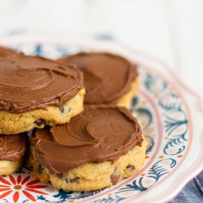 Chocolate chip cookies with chocolate frosting!