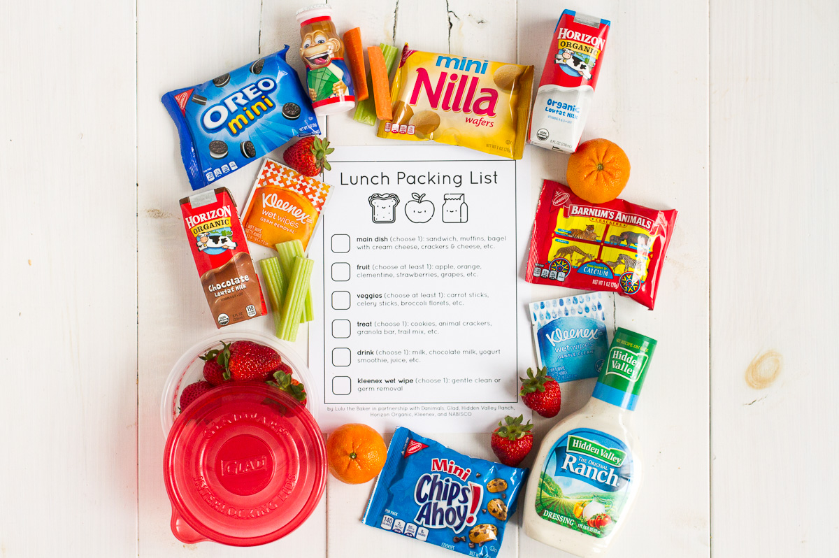 Download and print this free lunch packing list to help with back-to-school season! Also get two of my kids' favorite lunch "recipes."