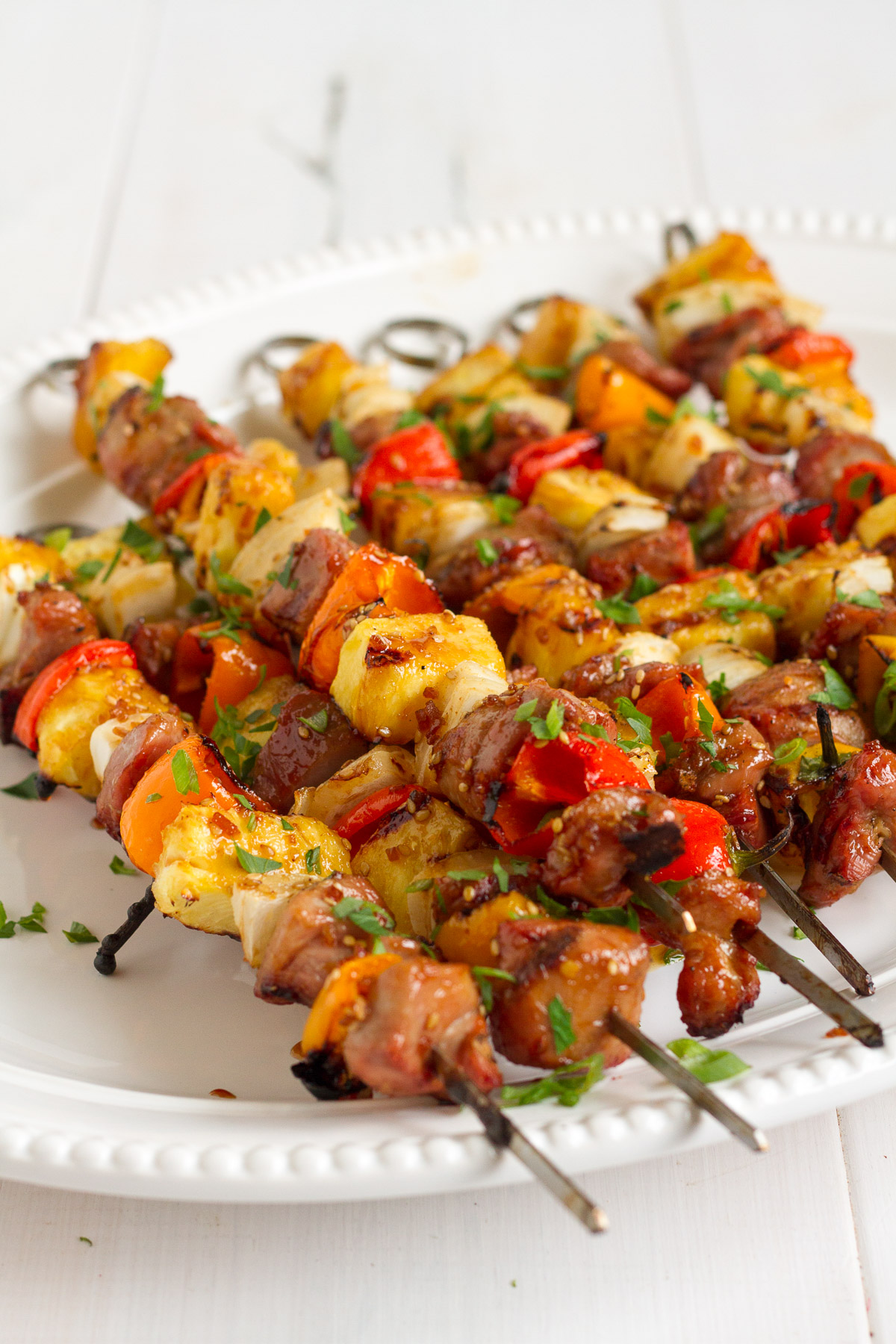 Put these tropical teriyaki skewers--featuring Smithfield Sweet Teriyaki Marinated Fresh Pork Tenderloin--on your menu this week, and you'll have a new favorite dinner the whole family will love!