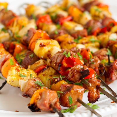 Put these tropical teriyaki skewers--featuring Smithfield Sweet Teriyaki Marinated Fresh Pork Tenderloin--on your menu this week, and you'll have a new favorite dinner the whole family will love!