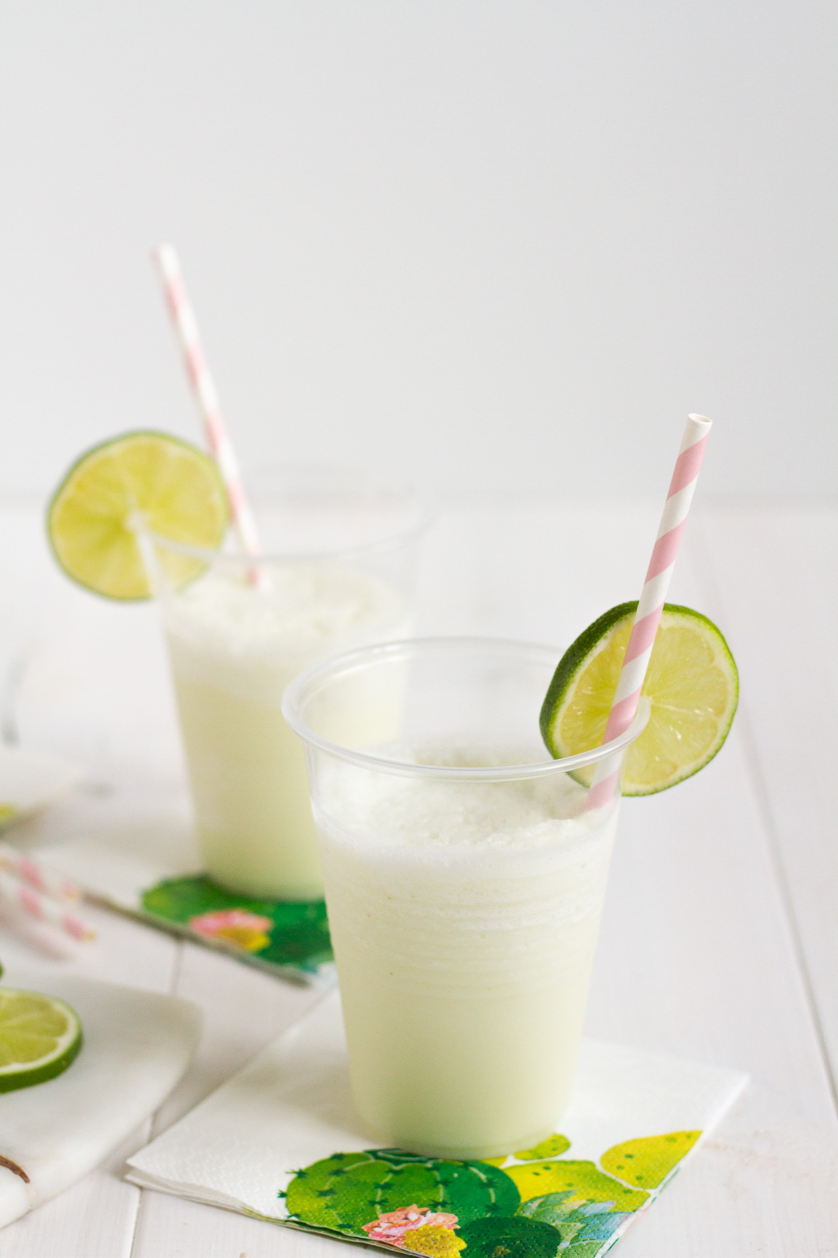 This refreshing limeade is the perfect mix of creamy and frosty, and a sure way to beat the heat this summer!