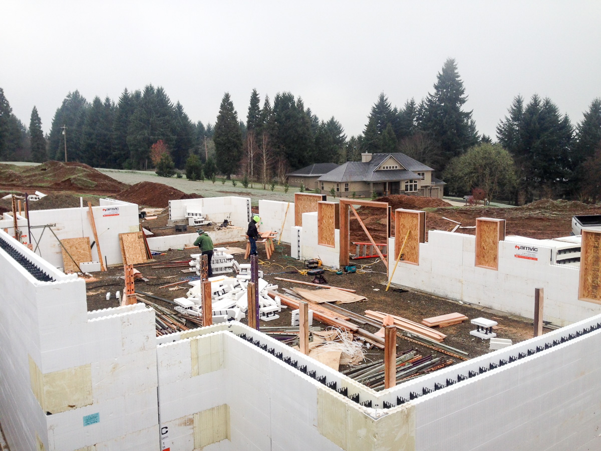 We went with ICF construction for the basement and main floor of our house. Read the full blog post to find out more about ICF.