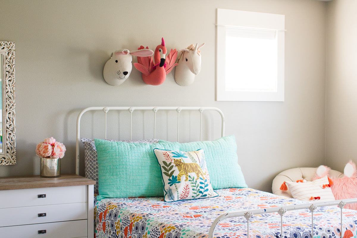 We finally finished our daughter's bedroom makeover for the Spring 2019 One Room Challenge! Check out our "english country garden/menagerie" room reveal.