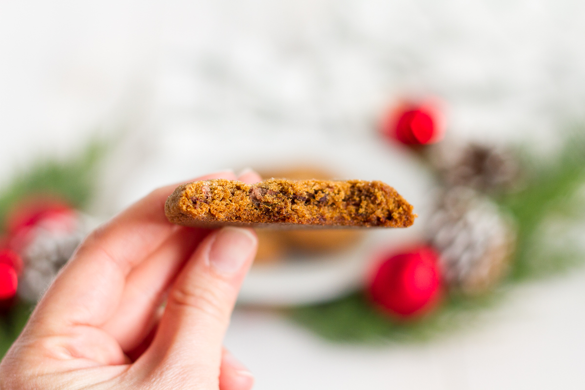 These chocolate chunk ginger cookies are perfect for the holidays!