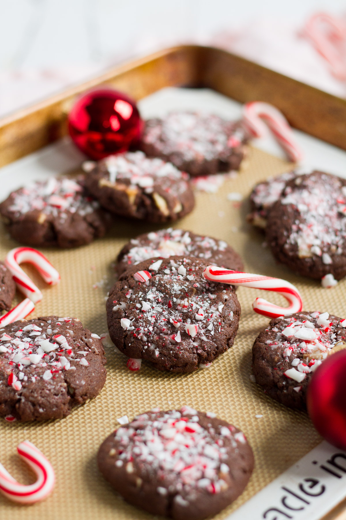 Double Chocolate Peppermint Bark Cookies are perfect for the holidays!