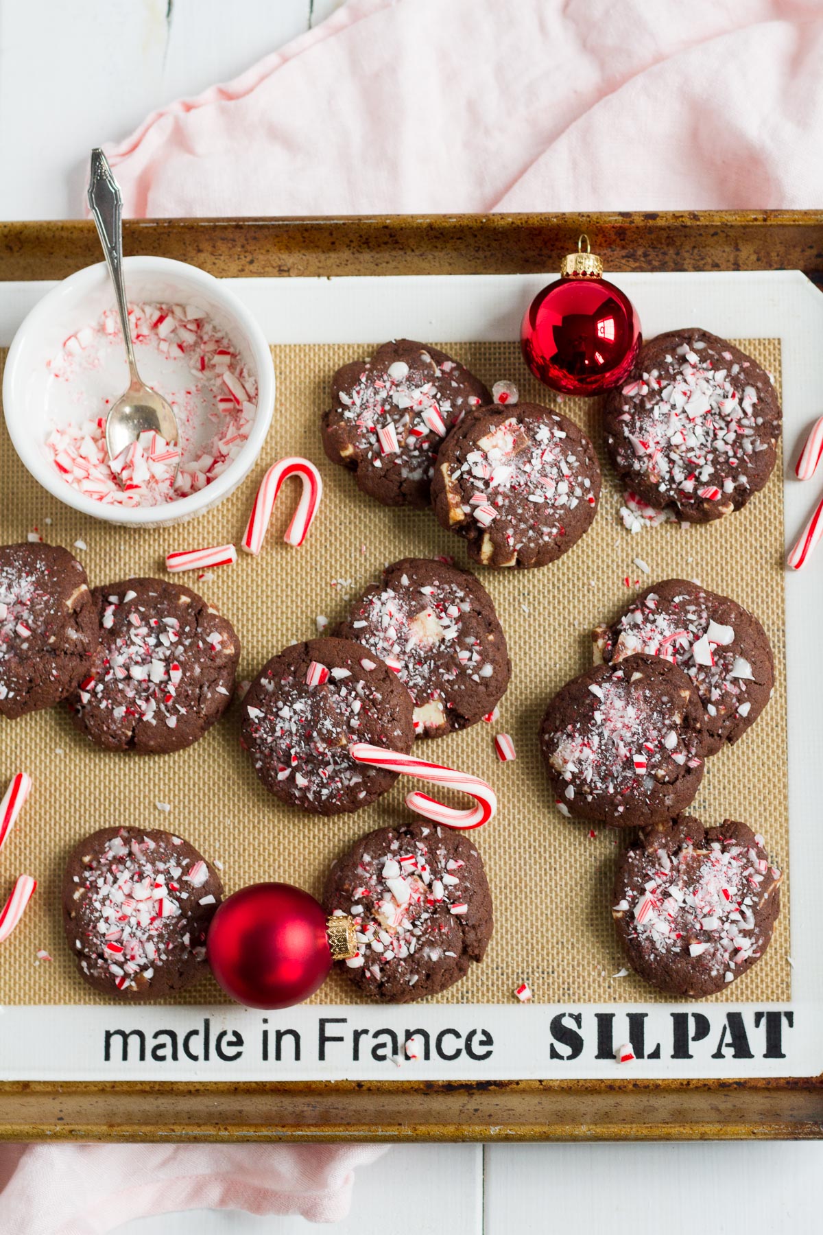 Double Chocolate Peppermint Bark Cookies are perfect for the holidays!