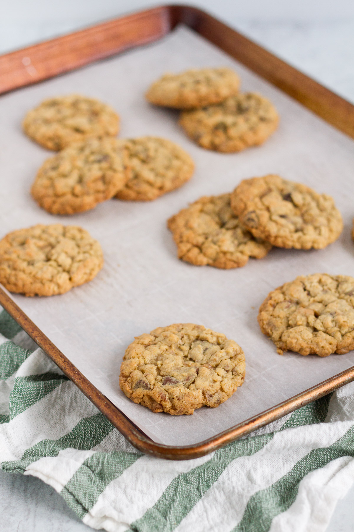 oatmeal cookies loaded with chocolate and toffee bits