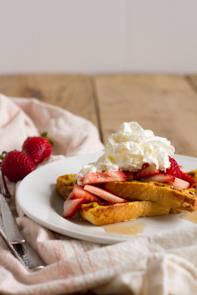 Waffle French Toast combines two breakfast favorites into one delicious treat.