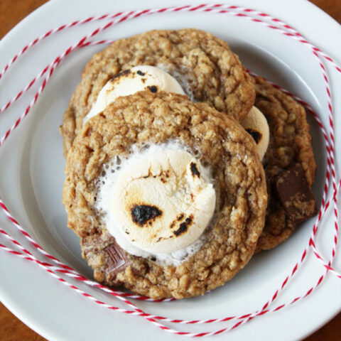 oatmeal milk chocolate chunk cookies with marshmallows smores cookies